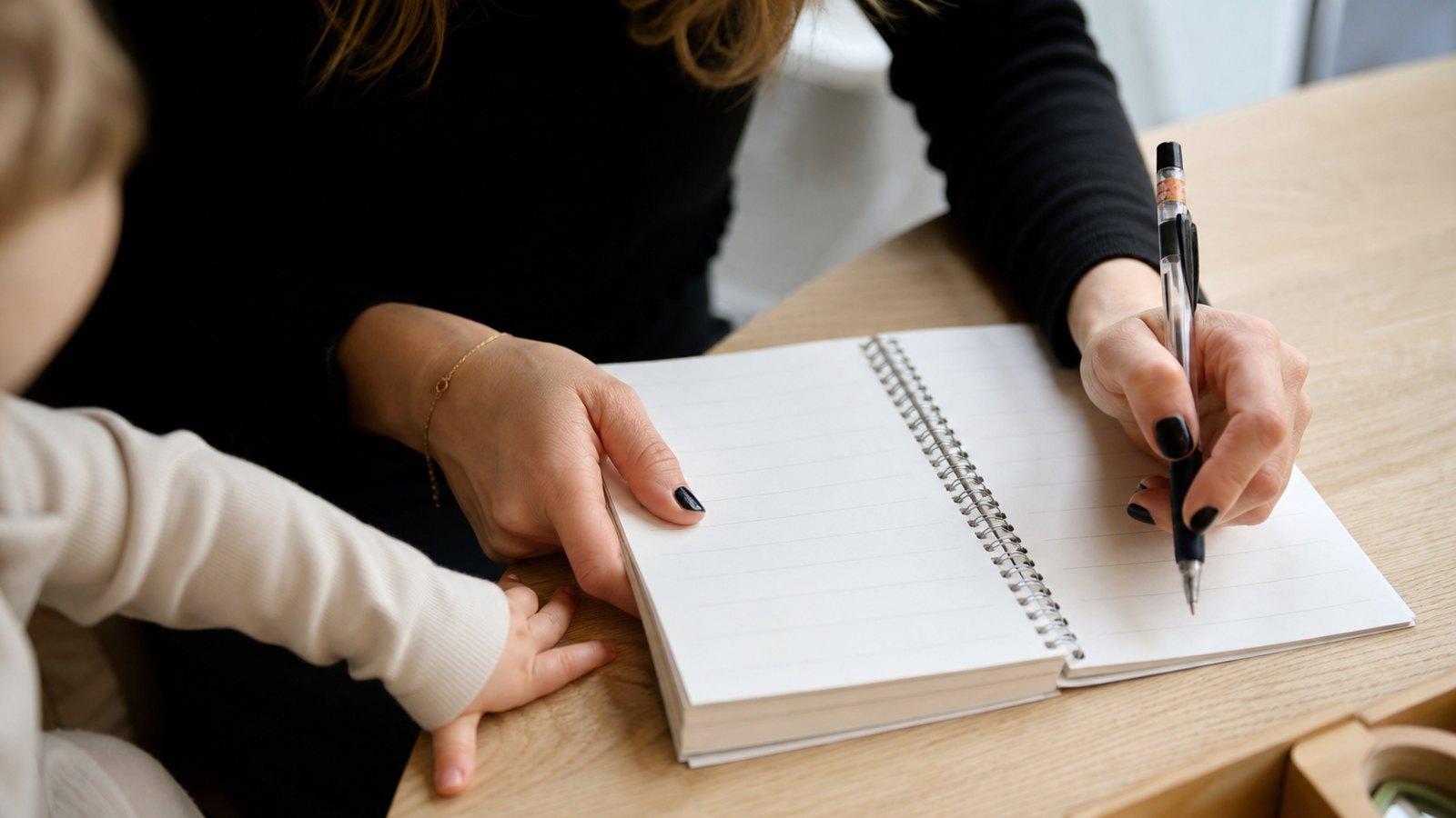 Carnet quotidien tenu par une assistante maternelle